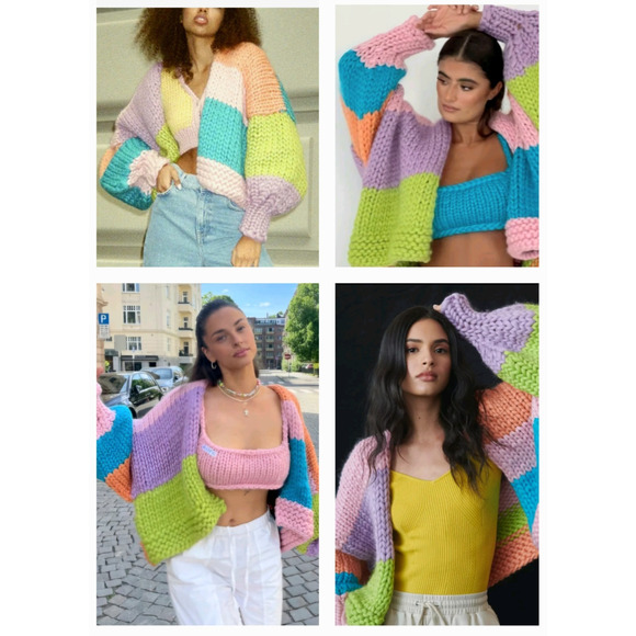 HOPE MACAULAY daphne chunky knit anthropologie cardigan goop sweater $650 S/M - Picture 15 of 16